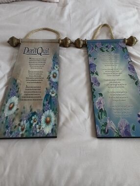 Set Of Two Inpirational Poem Wall Plaques Don't Quit & Amazing Grace .